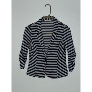 Must Have Women's Striped Blazer 3/4 Sleeve Casual Career Business Size XS NWOT